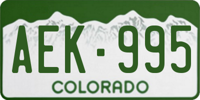 CO license plate AEK995