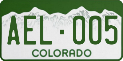 CO license plate AEL005