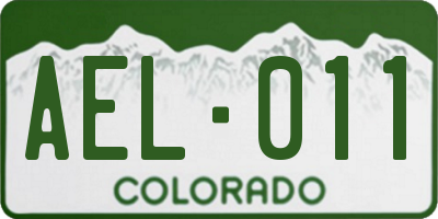 CO license plate AEL011