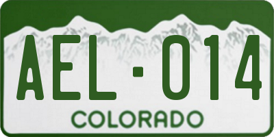 CO license plate AEL014