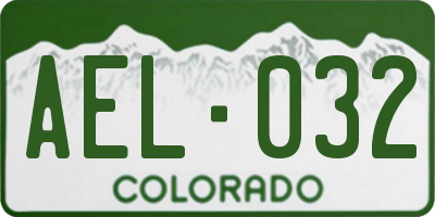 CO license plate AEL032