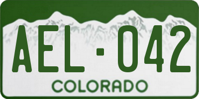 CO license plate AEL042
