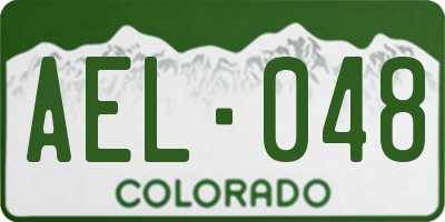 CO license plate AEL048