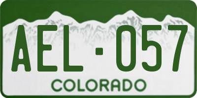 CO license plate AEL057