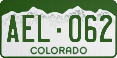 CO license plate AEL062