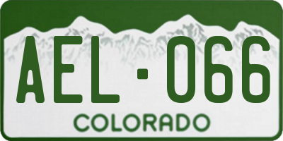 CO license plate AEL066