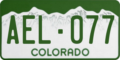 CO license plate AEL077