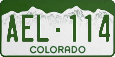 CO license plate AEL114