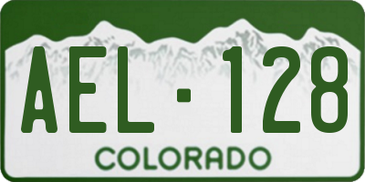 CO license plate AEL128