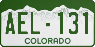 CO license plate AEL131