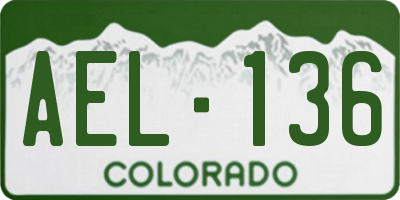 CO license plate AEL136