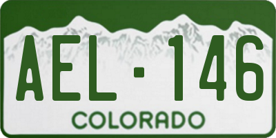 CO license plate AEL146