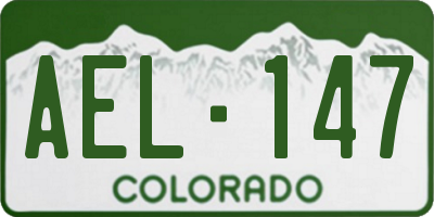 CO license plate AEL147