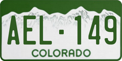 CO license plate AEL149