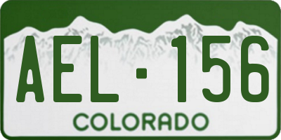CO license plate AEL156