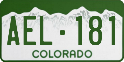 CO license plate AEL181