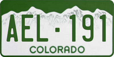 CO license plate AEL191
