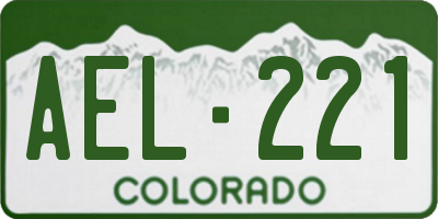CO license plate AEL221