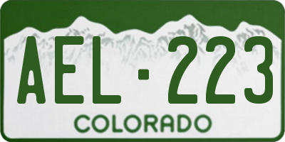 CO license plate AEL223