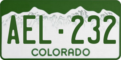 CO license plate AEL232