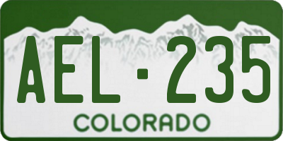 CO license plate AEL235