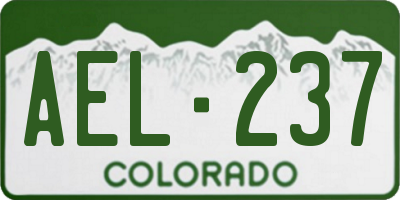 CO license plate AEL237