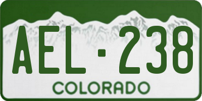 CO license plate AEL238