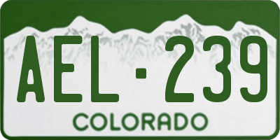 CO license plate AEL239