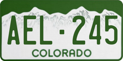 CO license plate AEL245