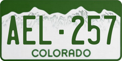 CO license plate AEL257
