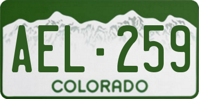 CO license plate AEL259