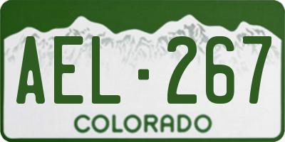 CO license plate AEL267