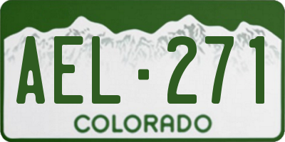 CO license plate AEL271