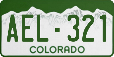 CO license plate AEL321