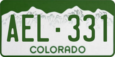 CO license plate AEL331