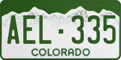 CO license plate AEL335