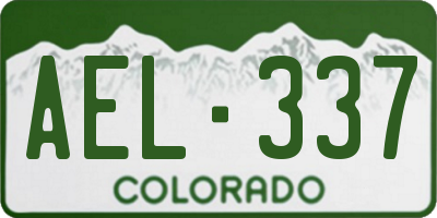 CO license plate AEL337