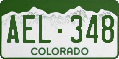 CO license plate AEL348