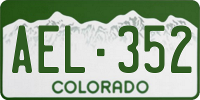 CO license plate AEL352