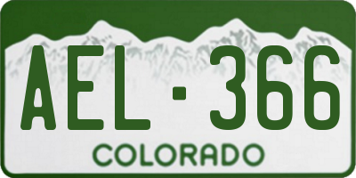 CO license plate AEL366