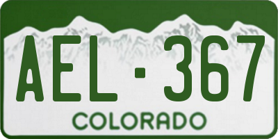 CO license plate AEL367