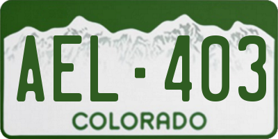 CO license plate AEL403