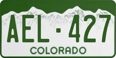 CO license plate AEL427