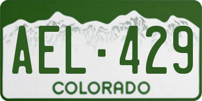 CO license plate AEL429