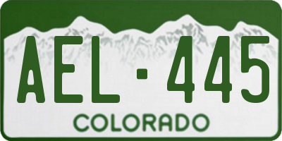 CO license plate AEL445