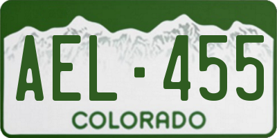 CO license plate AEL455