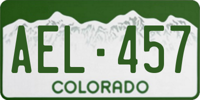 CO license plate AEL457