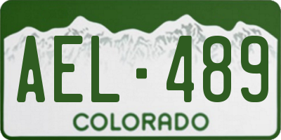 CO license plate AEL489