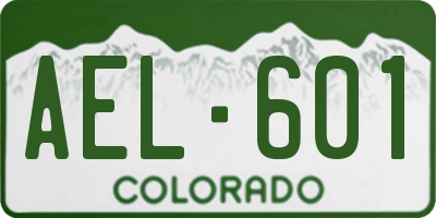 CO license plate AEL601