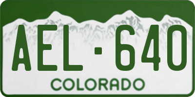 CO license plate AEL640